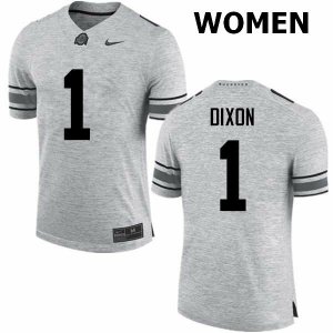 NCAA Ohio State Buckeyes Women's #1 Johnnie Dixon Gray Nike Football College Jersey VWG1745DK